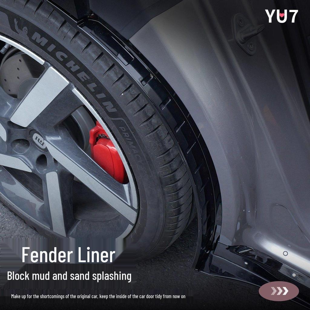 Xiaomi YU7 Rear Fender Liner: No-Drill, Widened, 4-Door Leather Accessory.