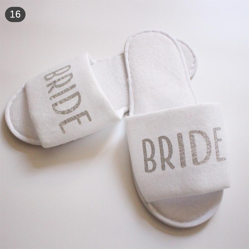 1Pair Bride Slippers Shower Gift Bridesmaid Disposable Slippers Wedding Party