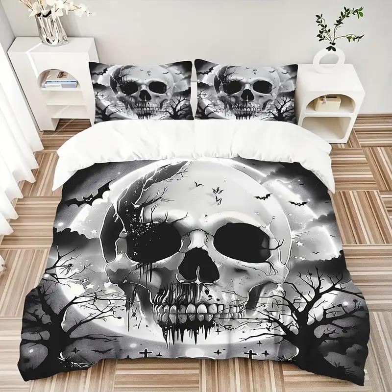 

Комплект пододеяльника на Хэллоуин Тема Хэллоуина Удобный постельный комплект Цифровая печать Клетчатый узор Милый призрак Тыква Один пододеяльник EU Single(135x200cm)