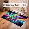 Game Controller Theme Crystal Velvet Floor Rug Personalized Custom Name Text Warm Carpet Home Decoration