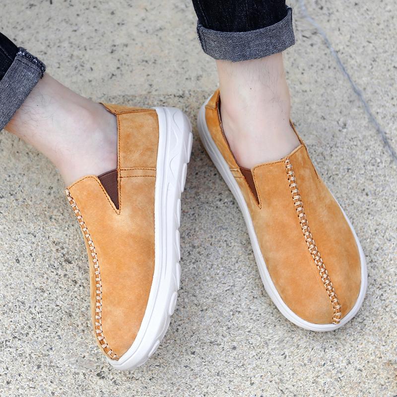 Fashion Brand Men's Top Layer Pig Leather Fashion Casual Shoes for Men's Outdoor Anti Slip and Wear-resistant Sports Board Shoes