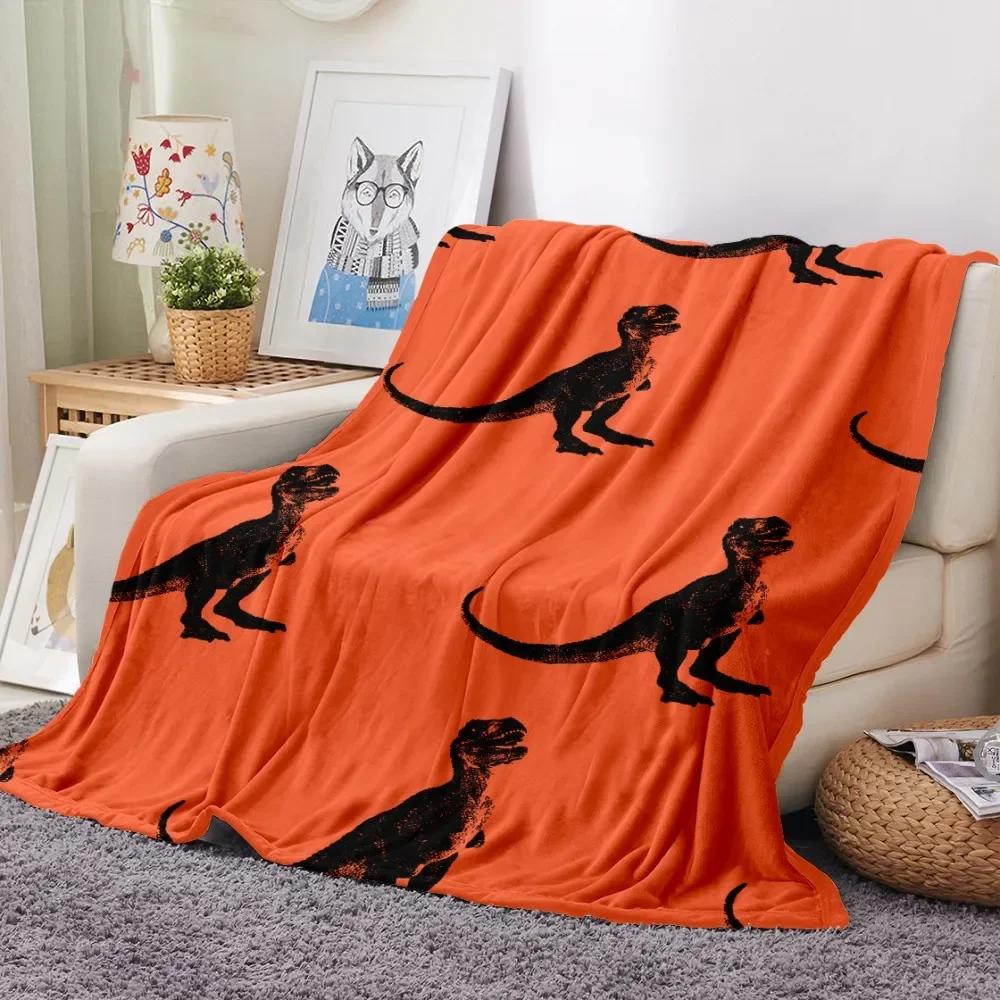 Cartoon Dinosaur Throw Blanket Soft Flannel Blanket for Chair Travelling Camping Kids Adults Bed Couch Cover Winter Queen King