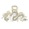 Chinese Dragon Year Hair Clips Hair Accessories for Women Girl Red Bead Metal Rhinestone Hair Pin Fashion Jewelry