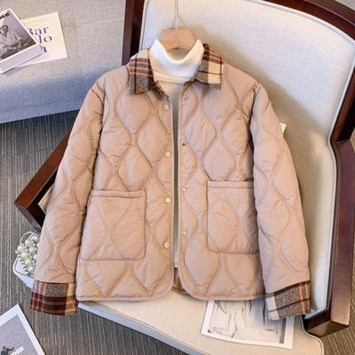 Coats for Women Winter Cotton Jacket Retro Faux Two-Piece Thickened Velvet Loose Casual Coat Top