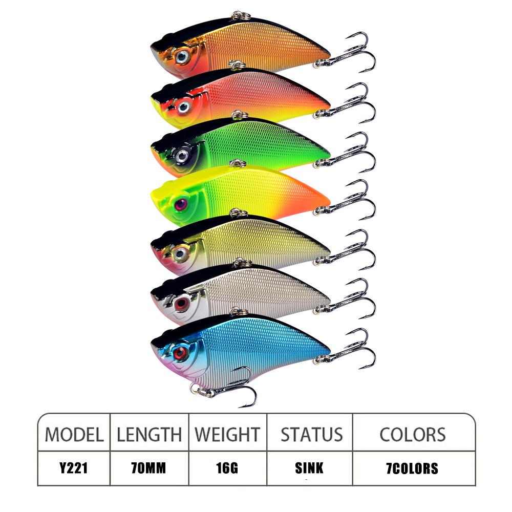 1PCS Hard VIB Fishing Lure 7cm 16g Plastic Artificial Bait Treble Hooks Peche Bass Pike Trolling Pesca Fishing Tackle