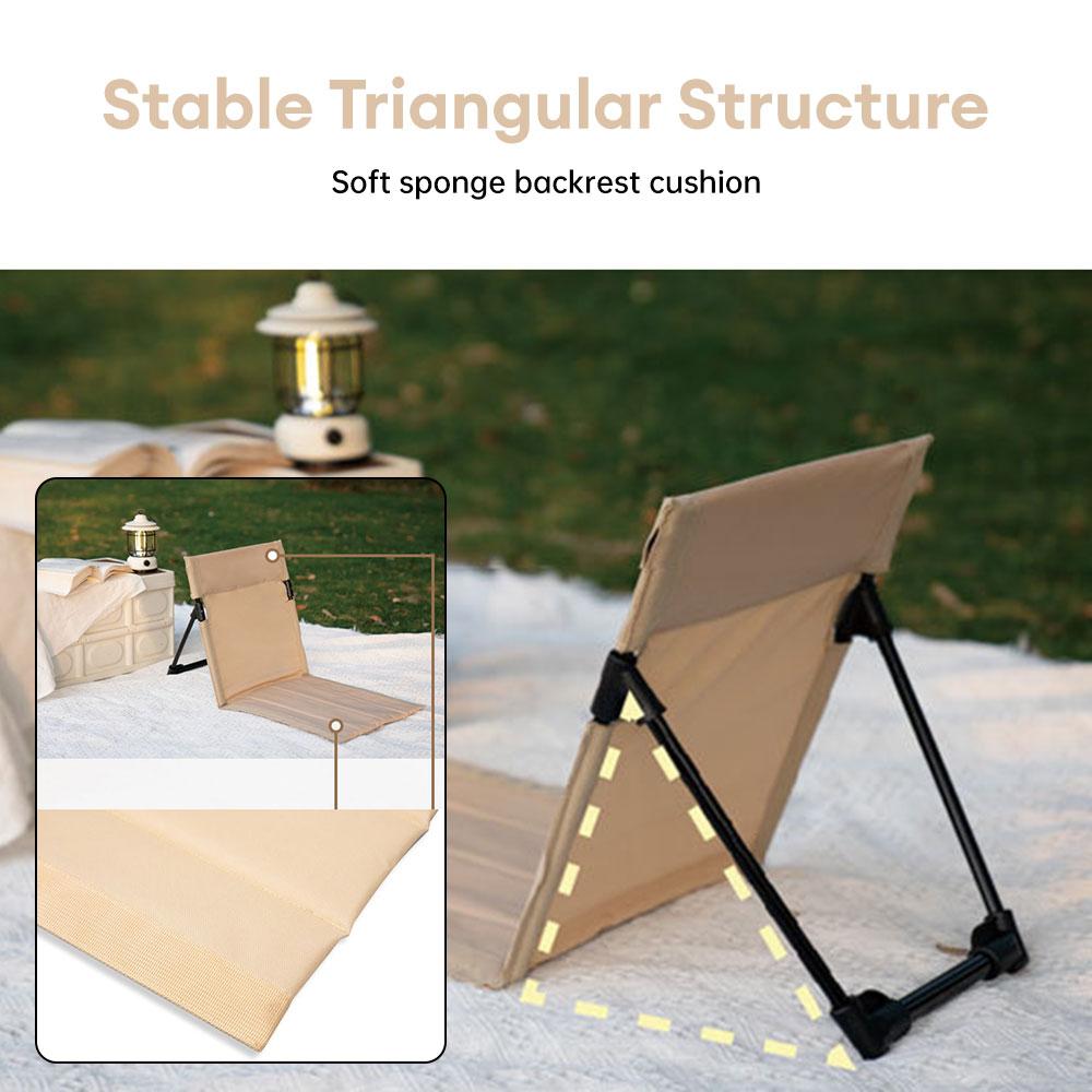 Beach Chair Outdoor Easy Recliner Camping Lightweight Foldable Leisure Chair Beach Park Portable Chair Lazy Lawn Cushion