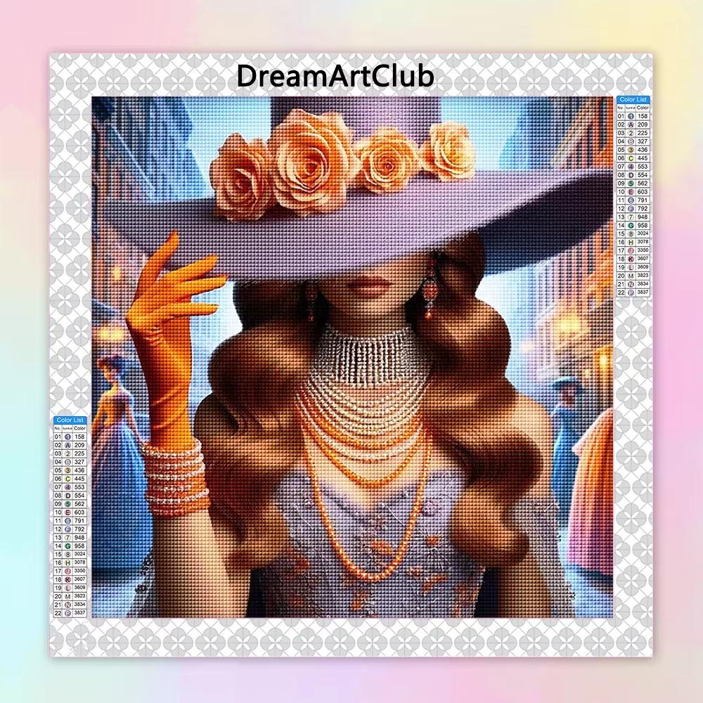 Disney Princess Retro Urban Top Hat 5D Diamond Painting Full of Diamonds DIY Handmade Diamond Painting Light Luxury Decorative Painting Kit