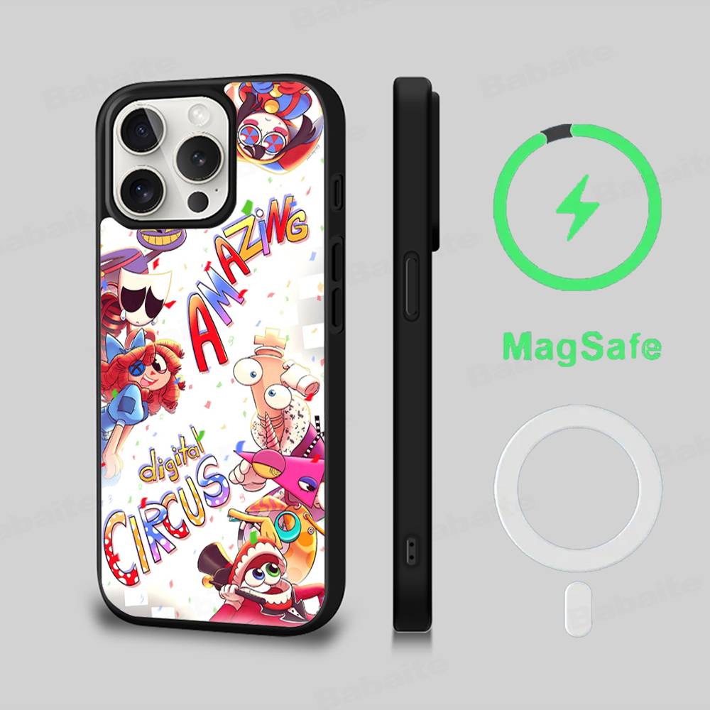 Erstaunliche Digitaler Zirkus Handyhülle Magnetische Hülle Für IPhone 16 14 13 12 11 15 Pro Max Plus Für Magsafe Kabelloses Lade Cover