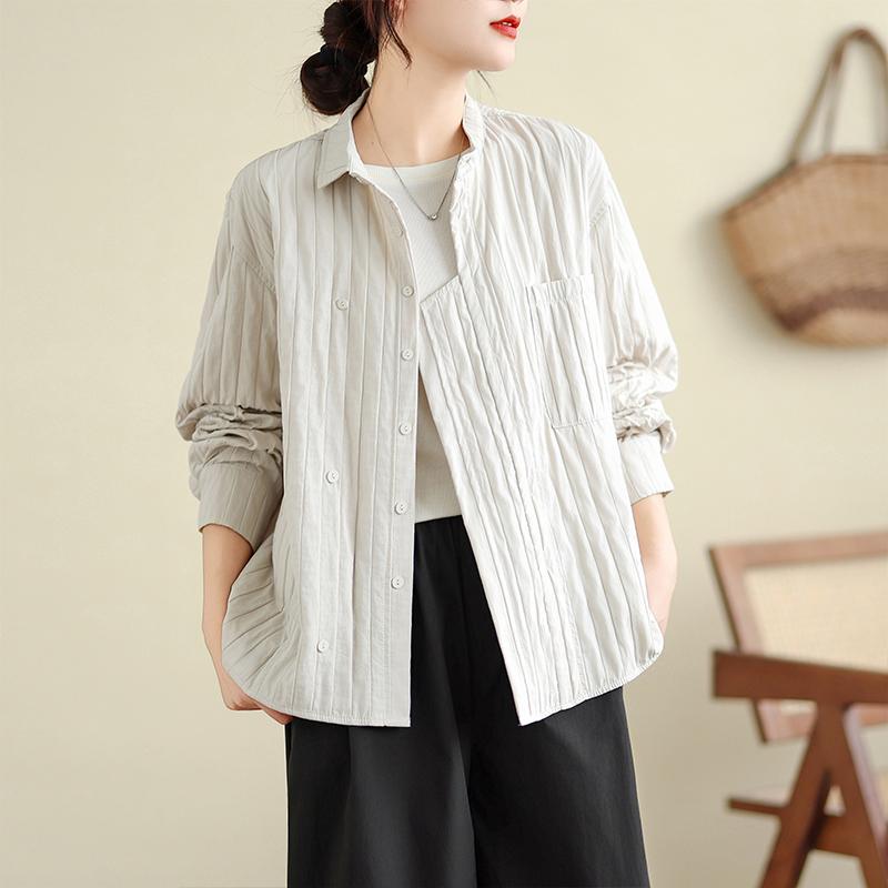 

DIMANAF 2025 Новая Осень Женские Куртки Пальто Большого Размера Свободные Повседневные Винтажные Женские Пуговицы 2XL бежевый