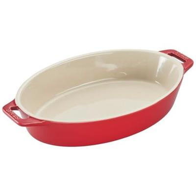 "Oval Dish Cherry" 23cm Ceramic Gratin Dish, Oven and Microwave Safe [Official Japanese Product] Dish 40508-606