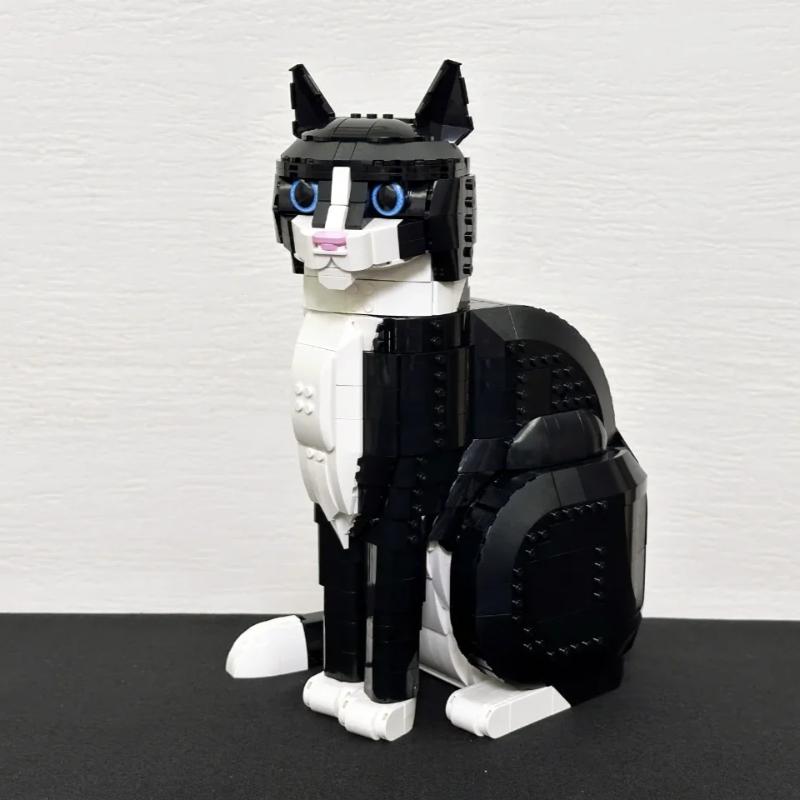 

1710 шт. ПОДХОДИТ 21349 Модель из строительных блоков «Кот в смокинге», Милый мультяшный кот, Домашние питомцы, Игрушки для детей и взрослых, Рождественские подарки на день рождения NO Original BOX