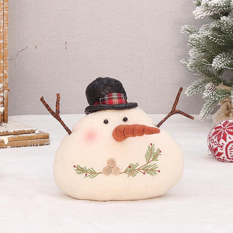 Snowman Burlap Embroidery Ornament - Christmas & New Year Decoration Doll
