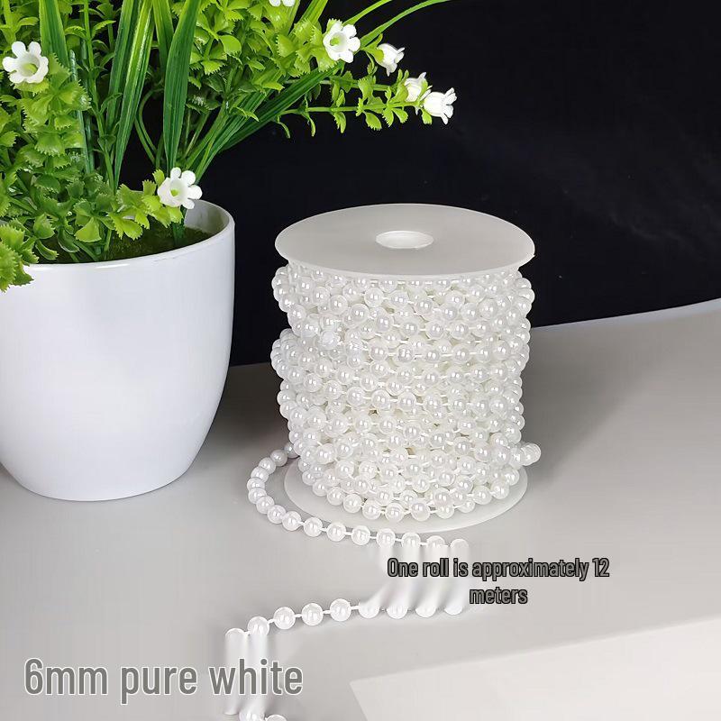 DIY Floral Embellishment Linked Bead Chain, 4-14mm Anti-pearl Jewelry Accessories for Wedding Decor