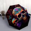 1pc Colorful Skull Artwork Umbrella with Plastic Handle,Suitable for All Seasons Umbrellaptys26009
