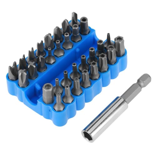 33-Piece Security Bit Set, Screwdriver Bit Kit, 33 Multifunctional Precision Hollow Security Tamper-Evident Star, Tri-Wing, Hex, and Spanner Bits Set