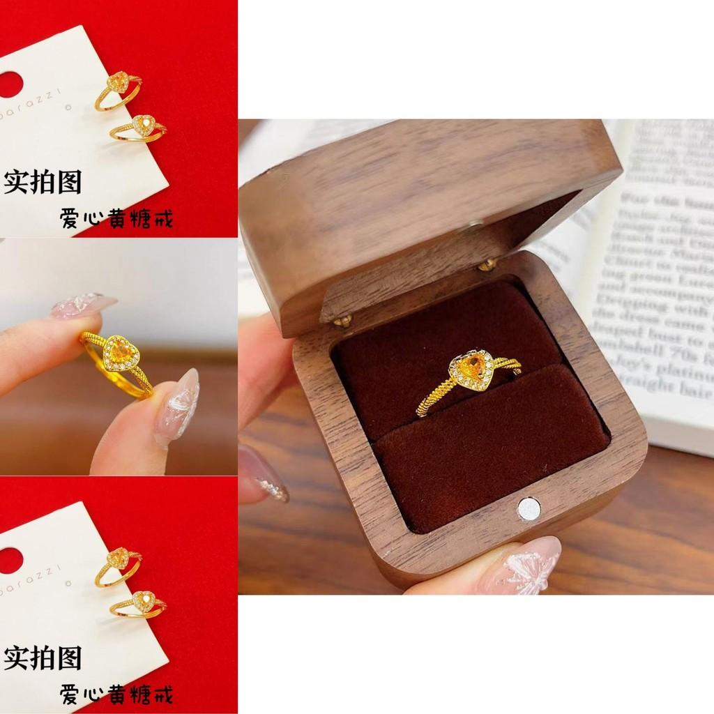 Yellow Heartshaped Fashionable Sugar Ring With Stunning Sparkle For Women Modern