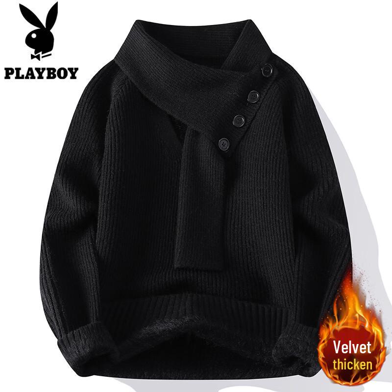 PLAYBOY Men's Thickened Knit Sweater