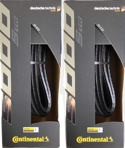 Set of Two Continental Grand Prix 5000 S TR Tubeless Tires X (25-622 (700 25C), Black) [Used]