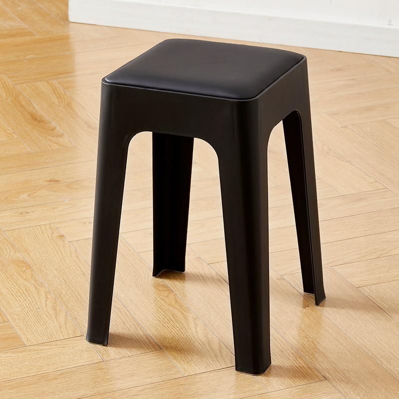 Stackable Non-slip Upholstered Plastic Stool for Dining, Living Room & Storage