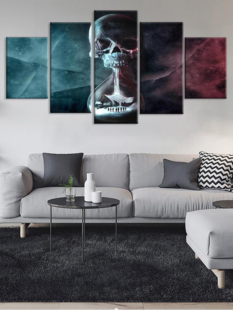 Canvas Painting 5 Pieces Modular Skull Pictures Until Dawn Poster Wall Art Print Pictures Home Decor For Living Room Artwork