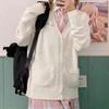 Spring and Autumn JK Uniform, V-neck Knit Cardigan, Sweater for Women, Japanese Collegiate Solid Color Lightweight Jacket, Versatile Long-sleeve Top