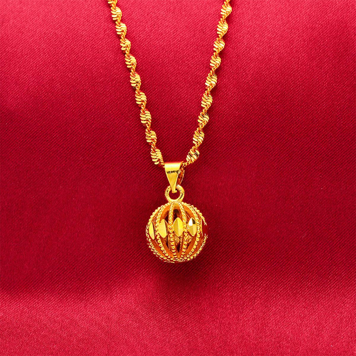 

1 шт. Модное медное ожерелье с подвеской в виде шара для женщин для повседневного украшения золотой