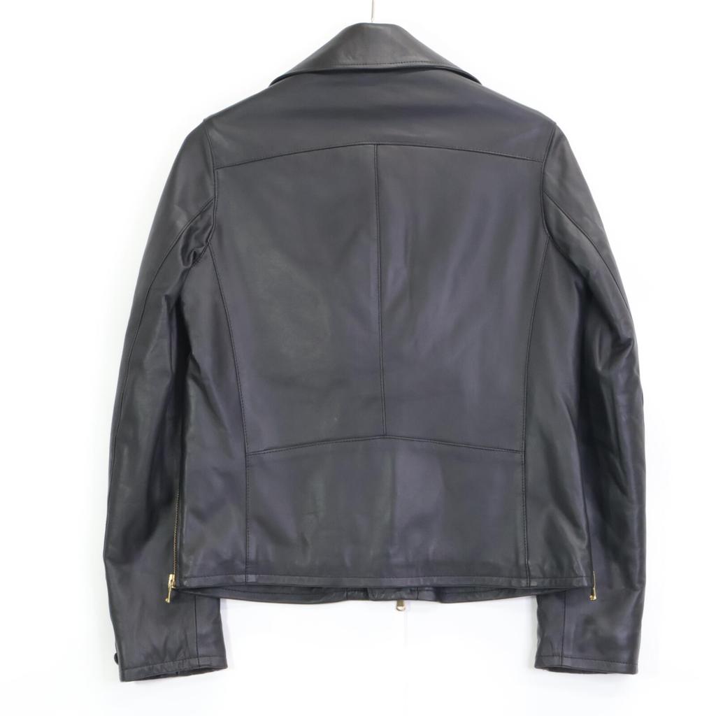 CINQUANTA 2325-1-1118 Black Lambskin Double Rider's Jacket Jacket 38 blackUsed