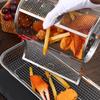 Rotating Oven Crisper Basket - Kitchen Rolling Grill Cage for Roasting, Baking, Barbecue - Outdoor Camping Rotisserie Drum