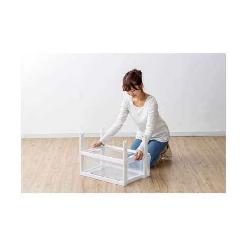 Iris Ohyama NSW-543 (New Model) Wide 3-Drawer Chest, Made in Japan, Easy Assembly, 21.6" W x 14.2" D x 22.2" H, White/Clear, Plastic Top