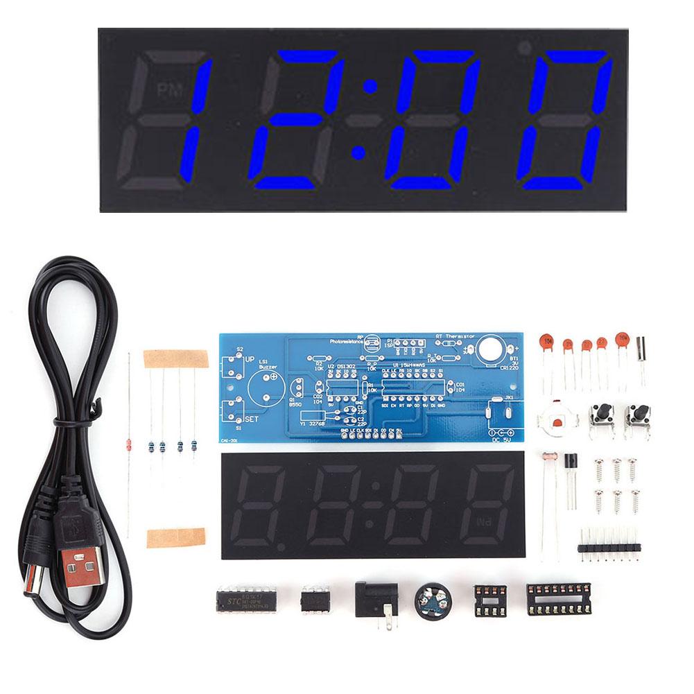 DIY Digital Clock Kit Display Date Week Temperature Alarm Soldering Project Learning Practice Solder Diy Electronic Kit