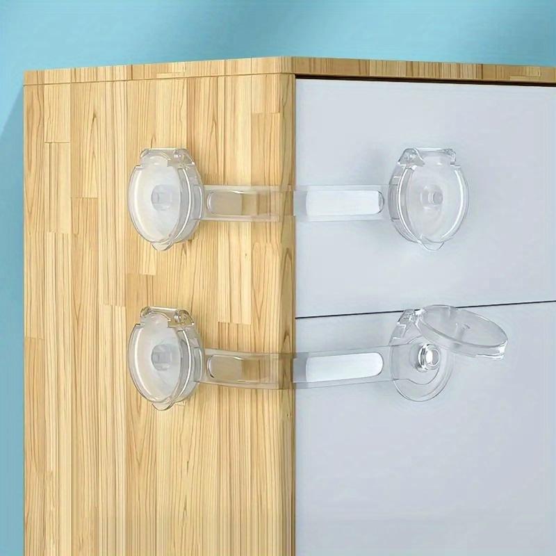 8pcs Transparent Safety Drawer Locks Easy Installation Durable Material Anti Opening and Pinch Protection for Refrigerators