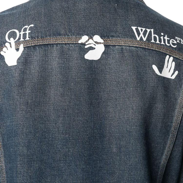 OFF-WHITE SS21 Denim Jackets Men's Denim Blue Lapel Moderate Straight Fit OMYE054S21DEN0044701
