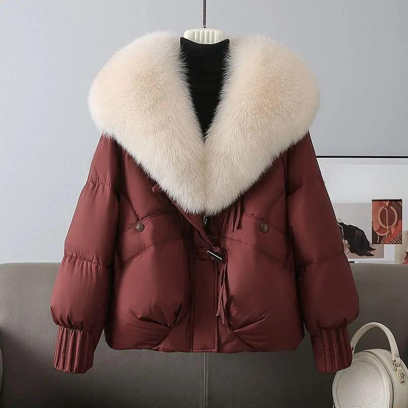 Damen Daunen Baumwollmantel Mode Groß Verdicken Warm Puffer Übermantel Damen Locker Parkas Baumwolljacke