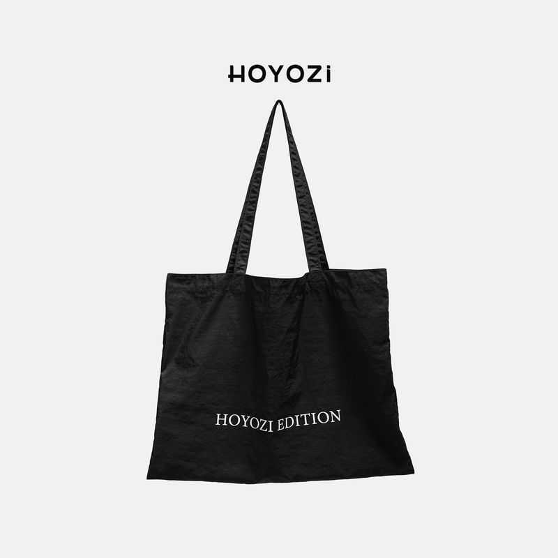 

[Xiaoyoujia Bag] Hoyozi Original Versatile Waterproof Black Canvas Bag Female 2025 New Tote Bag Black [new]]