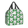 West Highland Terrier Dog Insulated Lunch Bag for Women Pet Westie Portable Cooler Thermal Bento Box Camping Travel Picnic Bags