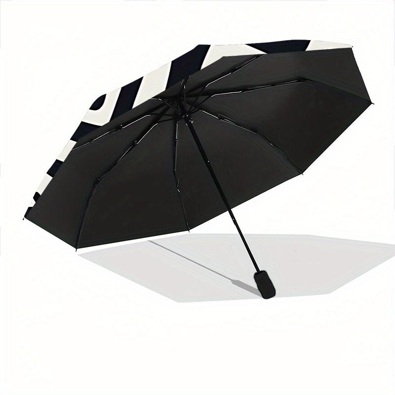1pc Abstract Pattern Automatic Folding Umbrella - Portable Foldable Design with 8 Ribs, Durable Plastic & Iron Frame, Casual Outdoor Accesso