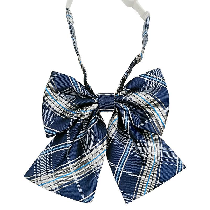 Plaid Flower Collar Bow Tie - Korean Fashion Harajuku Style for Women & Students.
