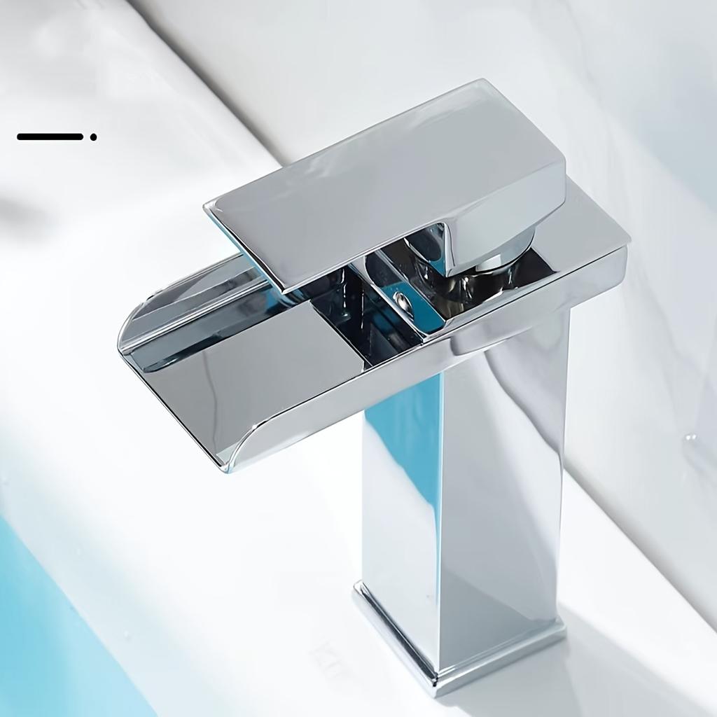 1 Widened Waterfall Type Household Faucet, Bathroom Washbasin Faucet, Sink Hot and Cold Faucet, Bathroom Supplies, Convenient
