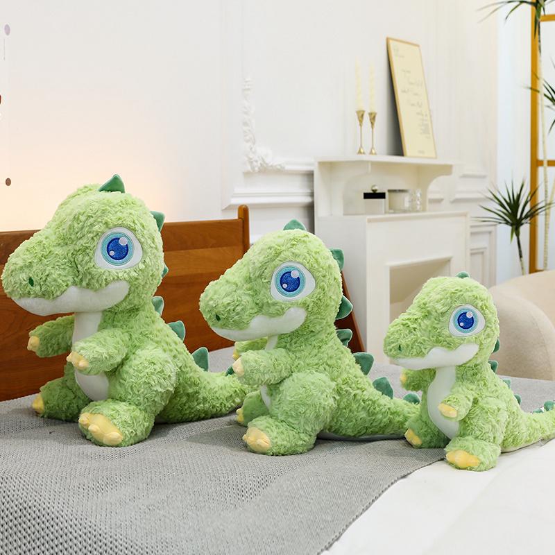 Cute Big Eyes Chubby Yellow Green Dinosaur Plush Toy Kawaii Stuffed Animals Fatty Dragon Plushies Doll for Girls Boy Kids Gifts