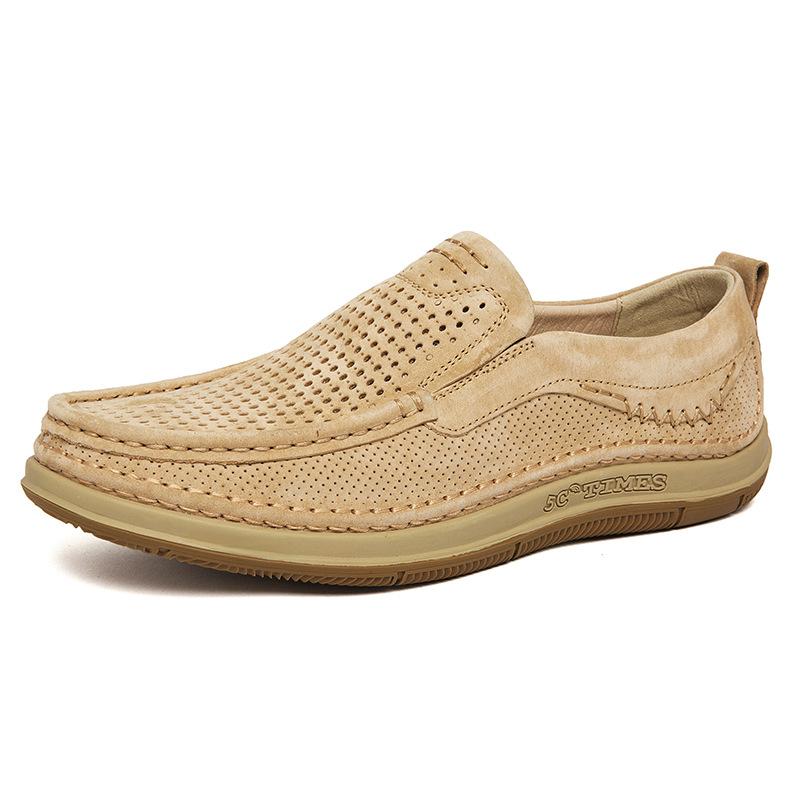 FashionHollow Out Sommer Loafer Luxus Echtleder Herrenschuhe Wildleder Männliche Freizeitschuhe Atmungsaktive Soft Driving Schuhe Wanderschuhe