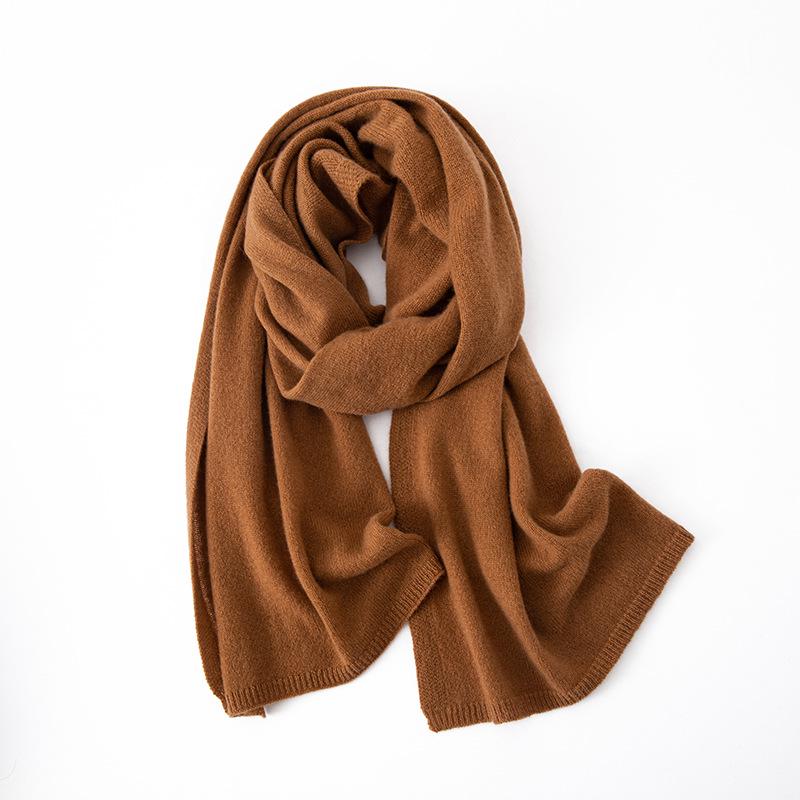 Women's 100% Pure Cashmere Scarf - Warm Autumn/Winter Knit Shawl In Solid Colors