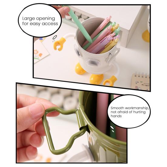 Pen Holder Stand for 20 Pens Cartoon Big Eyes Design Large Caliber Round Workmanship Pen Caddy Pen Storage Rack