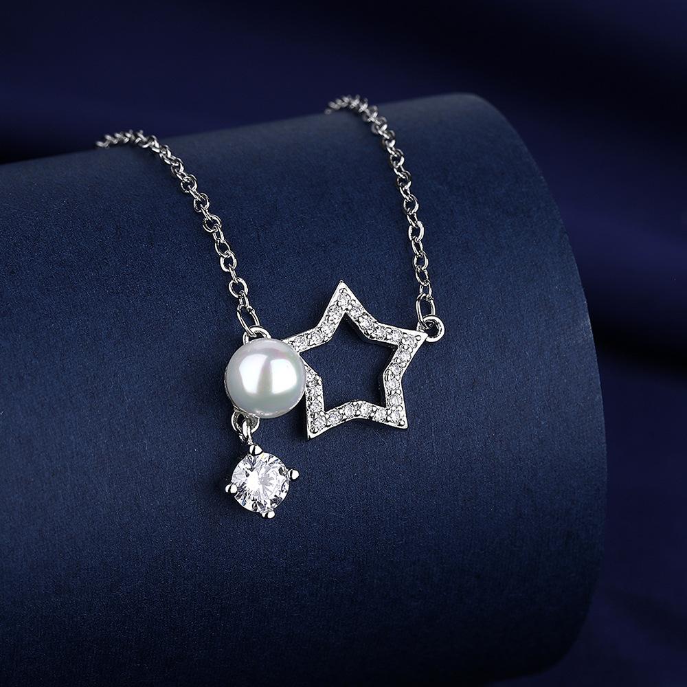 925 Silver Necklace For Women Round Pendent Sparkling Pave CZ Necklace Fashion Anniversary Birthday Jewelry Gifts N755