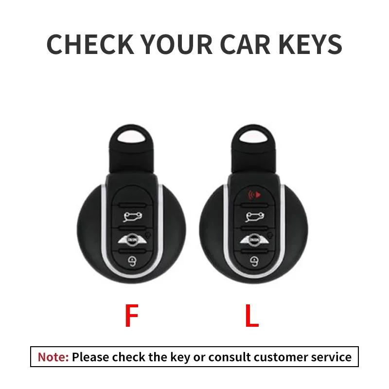 BAGF7 Car Sticker Leather Car Remote Fob Key Case Cover Holder Shell for BMW MINI COOPER S ONE JCW F54 F55 F56 F57 F60 CLUBMAN COUNTRY