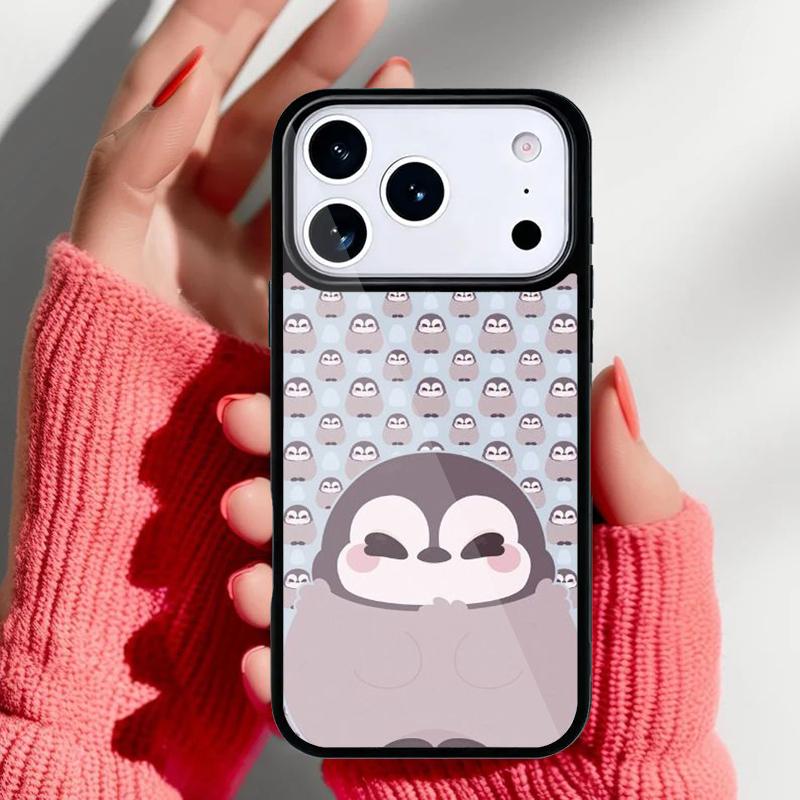 Cute Kawaii Penguin Phone Case for iPhone 17 16 15 14 13 Pro Max Back Cover for 12 11 Pro Coque