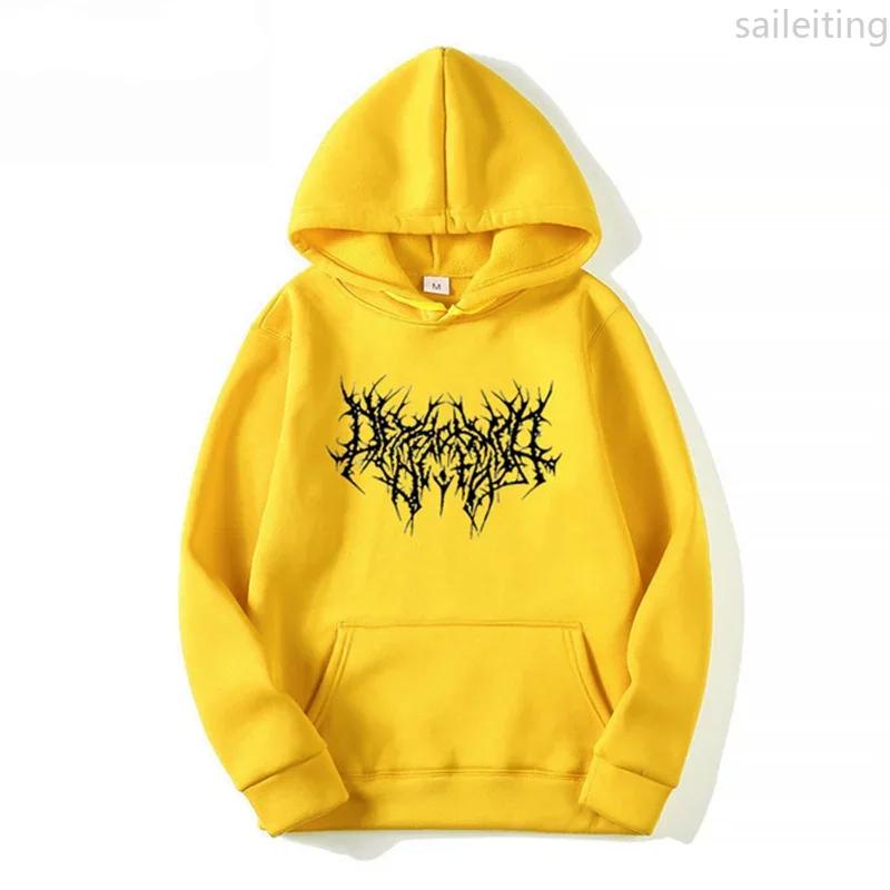 Spring and Fall Gothic Kangaroo Pocket Hoodie Long Sleeved Original Sweatshirt for Women Y2k Trend Hip Hop Retro Punk Style