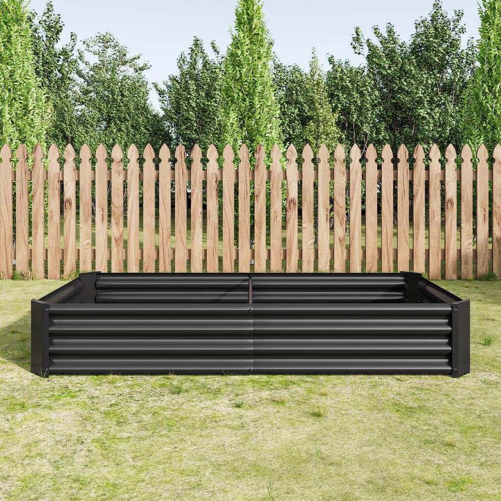 Raised Bed Metal Planter, Robust Sheet Steel, Rust Protection, Long Durability, Kit without Bottom, Ideal for Vegetables, Herbs & Flowers, Anthracite