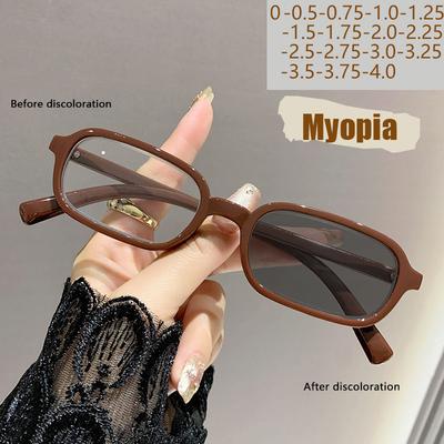 Printed Myopia Glasses Posensitive Color Change  Style High Definition Anti-blue Light Myopia Glasses 96-1