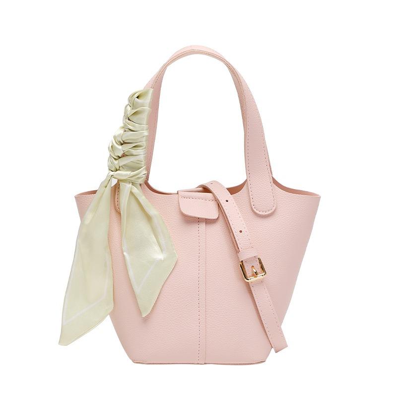 Modny jedwabny szal dekoracyjny torebka wiaderkowa wszechstronny świeży słodki lekki luksus niszowy design