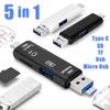 New 5 In 1 Multifunction USB 2.0 Type C USB Micro USB SD TF Memory Card Reader for Android Computer Dock OTG Type C Adapter 3